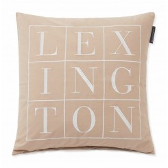 LEXINGTON LOGO COTTON TWILL PUDE BEIGE 50 X 50 CM.