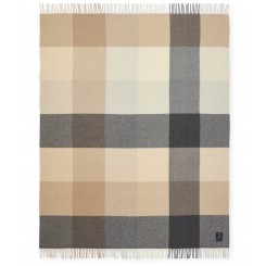 LEXINGTON CHECKED RECYCLED WOOL TÆPPE BEIGE/GRAY.