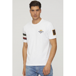 AERONAUTICA MILITARE T-SHIRT TRICOLORE WHITE.