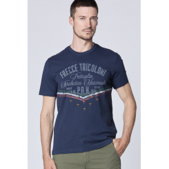 AERONAUTICA MILITARE T-SHIRT FRECCE TRICOLORI PRINT MARINE.