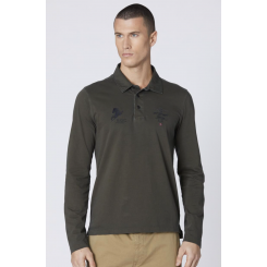 AERONAUTICA MILITARE STONE-WASHED POLO GRØN.