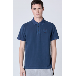 AERONAUTICA MILITARE POLO MED LOGO WASHED MARINE.