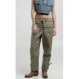 REPLAY TROUSER WITH DRAWSTRING MILITARY GREEN.