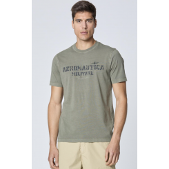 AERONAUTICA MILITARE GARMENT DYED T-SHIRT GRØN.