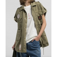 REPLAY TWILL VEST GRØN.
