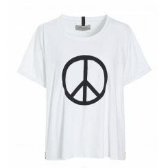 HENRIETTE STEFFENSEN COPENHAGEN T-SHIRT PEACE PRINT WHITE.