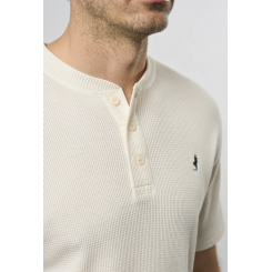 MCS T-SHIRT MED KNAPPER RÅHVID.
