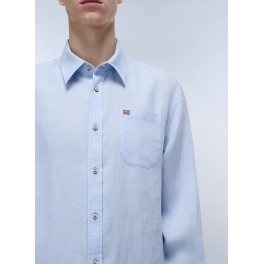 NAPAPIJRI HØR SKJORTE L/S LYSEBLÅ/BLUE FLOWER.