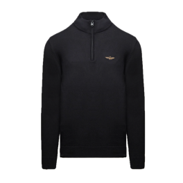 AERONAUTICA MILITARE SWEATER MED KORT LYNLÅS SORT.