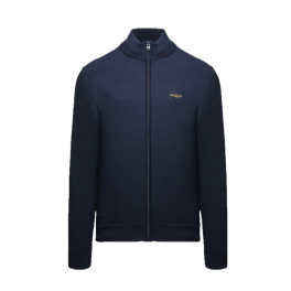 AERONAUTICA MILITARE SWEATER MED GENNEMGÅENDE LYNLÅS MARINE.