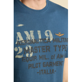 AERONAUTICA MILITARE T-SHIRT MED PRINT  BLUE AVIO