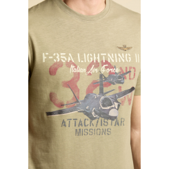 AERONAUTICA MILITARE T-SHIRT MED PRINT GRØN.