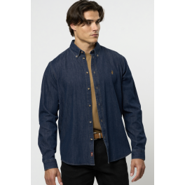 MCS DENIM SKJORTE DARK BLUE.