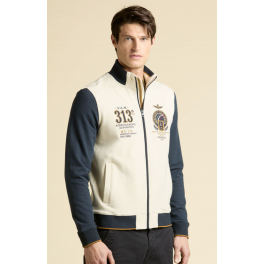 AERIONAUTICA MILITARE SWEATSHIRT CREME/MARINE.