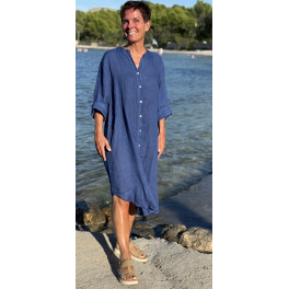 MIX BY HEART SKJORTE/KJOLE DENIM BLUE.
