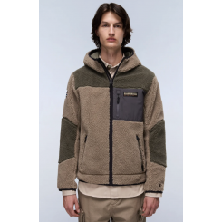 NAPAPIJRI CURLY FLEECE JAKKE SAND/GRØN.