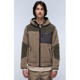 NAPAPIJRI CURLY FLEECE JAKKE SAND/GRØN.