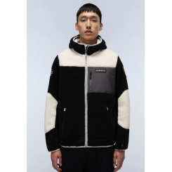 NAPAPIJRI CURLY FLEECE JAKKE SORT/CREME.