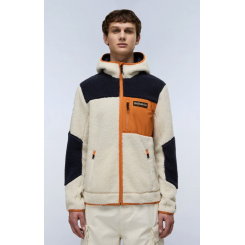 NAPAPIJRI CURLY FLEECE JAKKE CREME/MARINE,ORANGE.