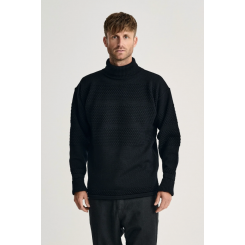 S.N.S. HERNING FISHERMAN SWEATER MED HØJ HALS NAVY BLUE.