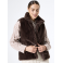 GARCIA FAKE FUR VEST NIGHT BROWN.
