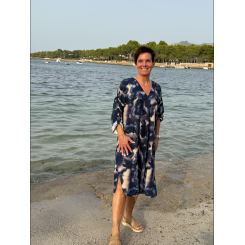 MIX BY HEART KJOLE BL&Aring; PRINT