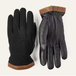 HESTRA DEERSKIND WOOL TRICOT BLAVCK.