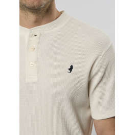 MCS T-SHIRT MED KNAPPER CREME.