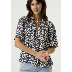 GARCIA BLUSE OFF WHITE/BLUE