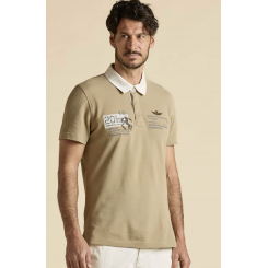 AERONAUTICA MILITARE POLO MED LOGO KHAKI.
