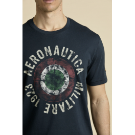 AERONAUTICA MILITARE T-SHIRT TRICOLOUR MARINE.