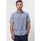 MCS HØR SKJORTE S/S DARK BLUE STRIPE