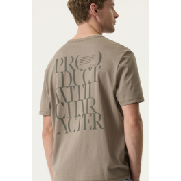 GARCIA T-SHIRT MED PRINT M&Oslash;RK BEIGE.