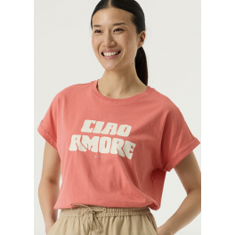 GARCIA T-SHIRT "CIAO AMORE" CORAL CRUSH.