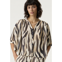 GARCIA SKJORTE S/S CREME/BRUN.